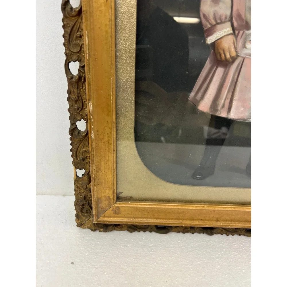 Antique Gold Gesso Picture Frame Enhanced Portrait HOLDS 16x20 Vintage Victorian